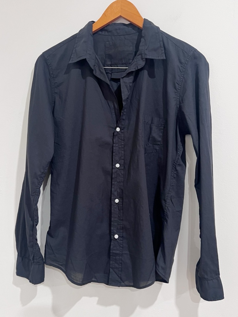 EUC Frank & Eileen Barry Black Tailored Cotton Voile Button Up Shirt - Picture 2 of 8